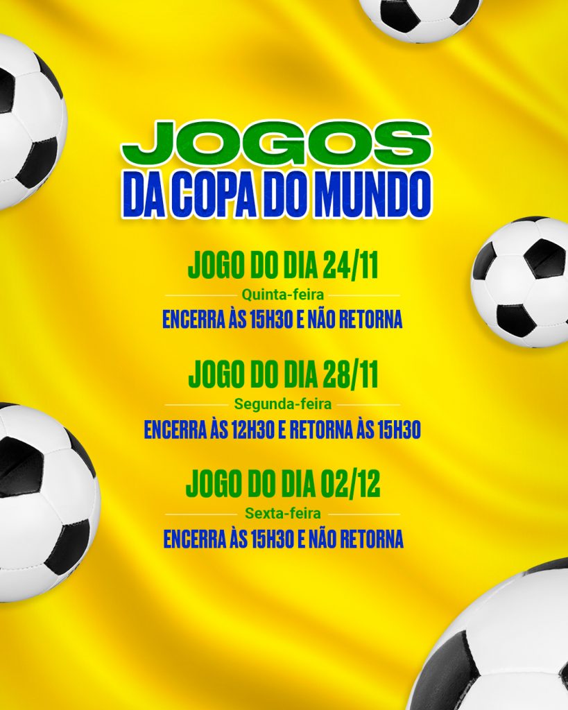 Confira horário de funcionamento do comércio nos dias de jogos do Brasil na  Copa do Mundo – CDL Joinville
