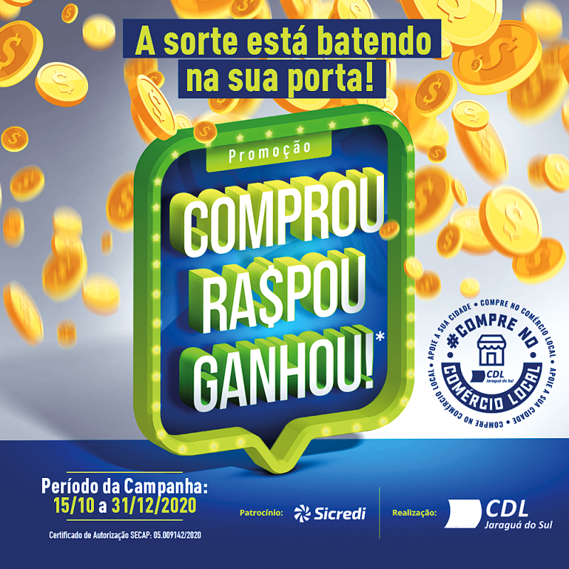 CDL Jaraguá do Sul distribuirá R$ 100 mil em vale-compras