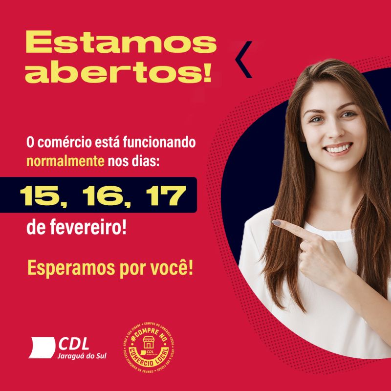 Comércio Aberto no Carnaval