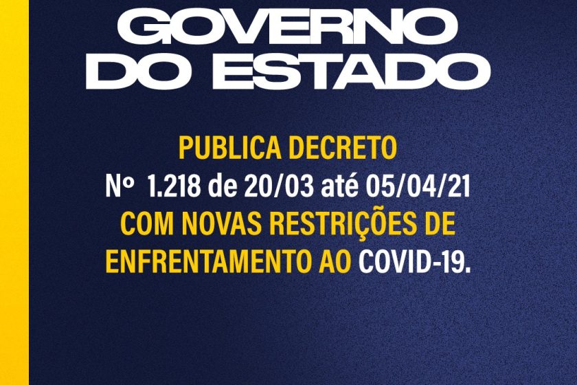 Governo do Estado publica Decreto nº 1.218
