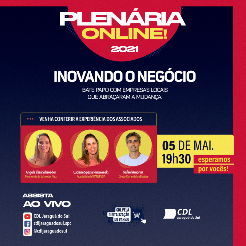 Cases de inovação apresentados em plenária virtual da CDL de Jaraguá do Sul