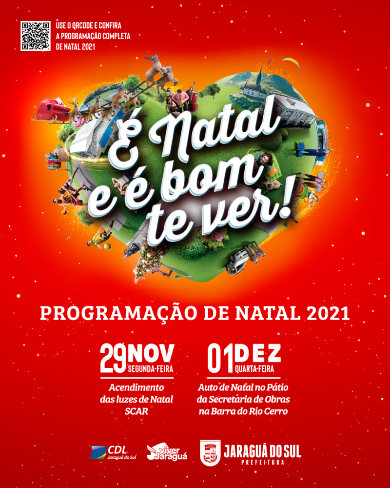 Acendimento das luzes natalinas é hoje em Jaraguá