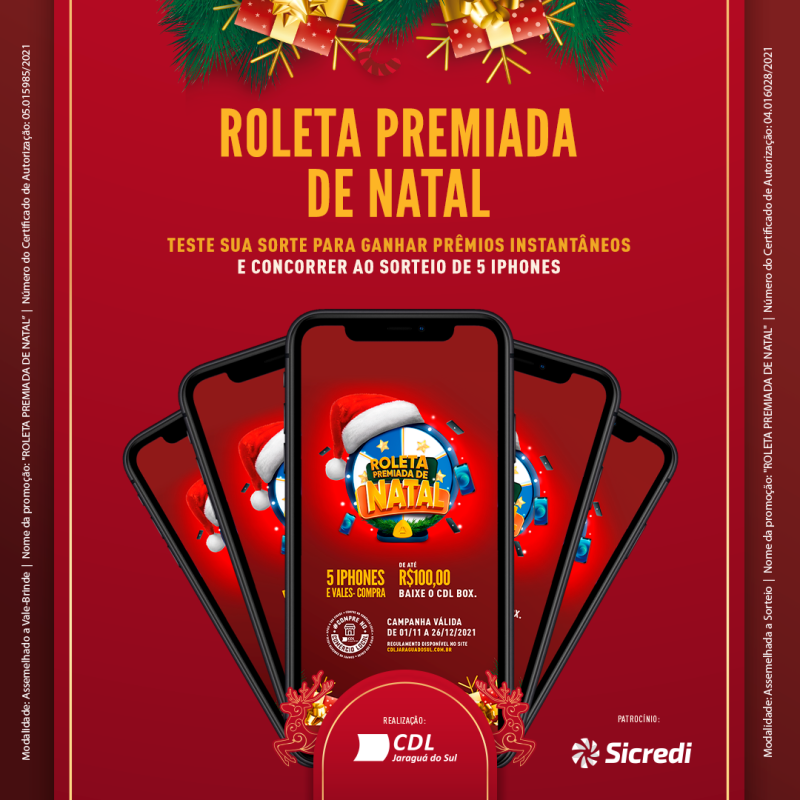 CDL de Jaraguá do Sul lança a campanha Roleta Premiada de Natal no aplicativo CDL Box