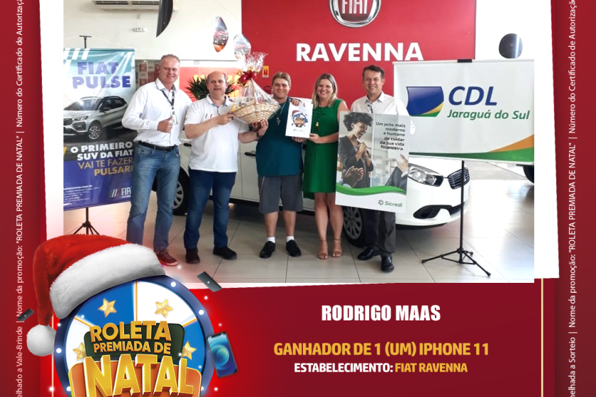 Conheça o 3º ganhador de 1 IPhone 11 da Campanha Roleta Premiada de Natal