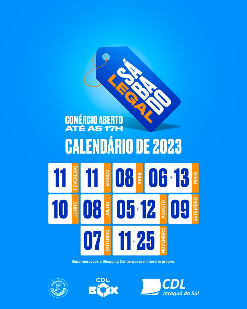 Calendário anual do Sábado Legal é definido pela CDL
