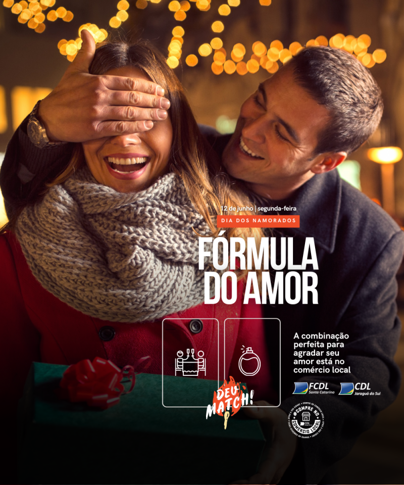 Dia dos Namorados: CDL promove campanha Fórmula do Amor e Sábado Legal