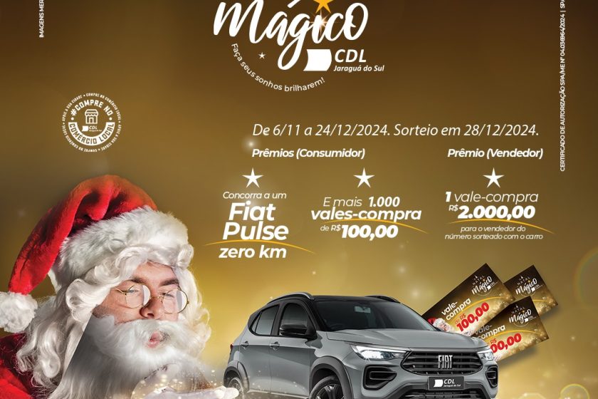 Promoção Natal Mágico 2024 da CDL Jaraguá do Sul entra em vigor no comércio local
