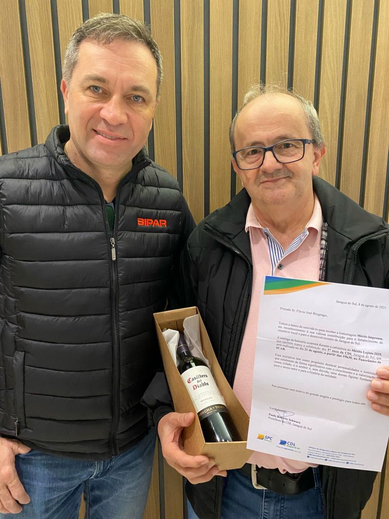 CDL Jaraguá do Sul homenageará Flávio José Brugnago com o Mérito Imprensa 2025