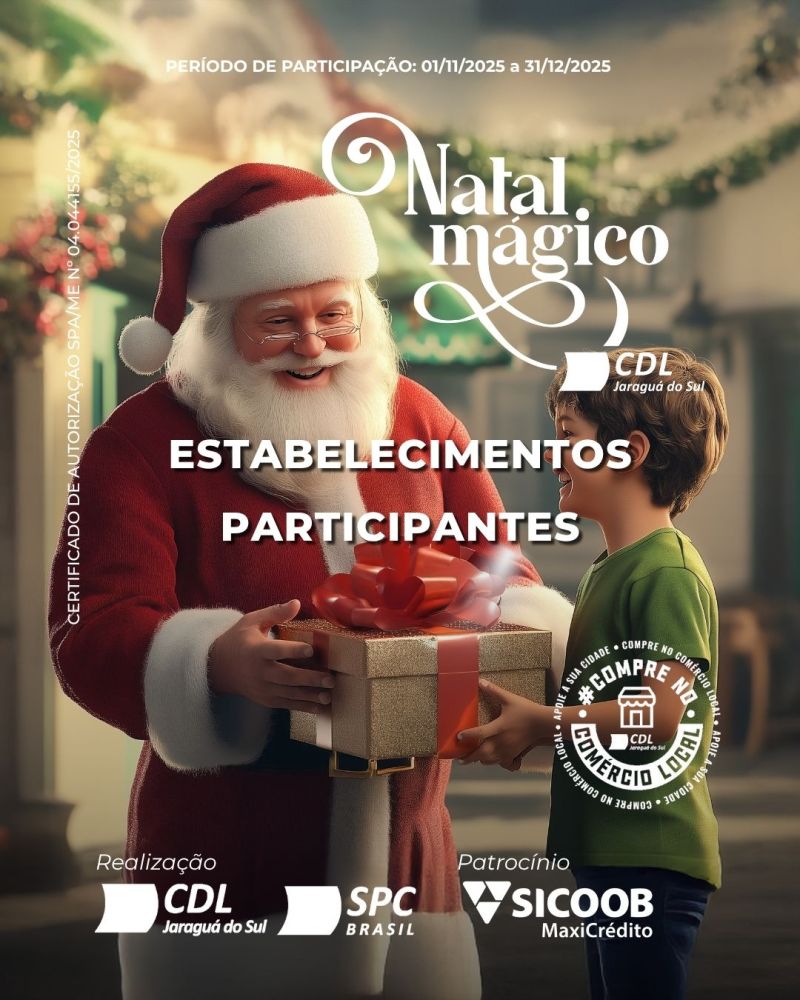 Participantes da Campanha Promocional Natal Mágico CDL Jaraguá do Sul 2025