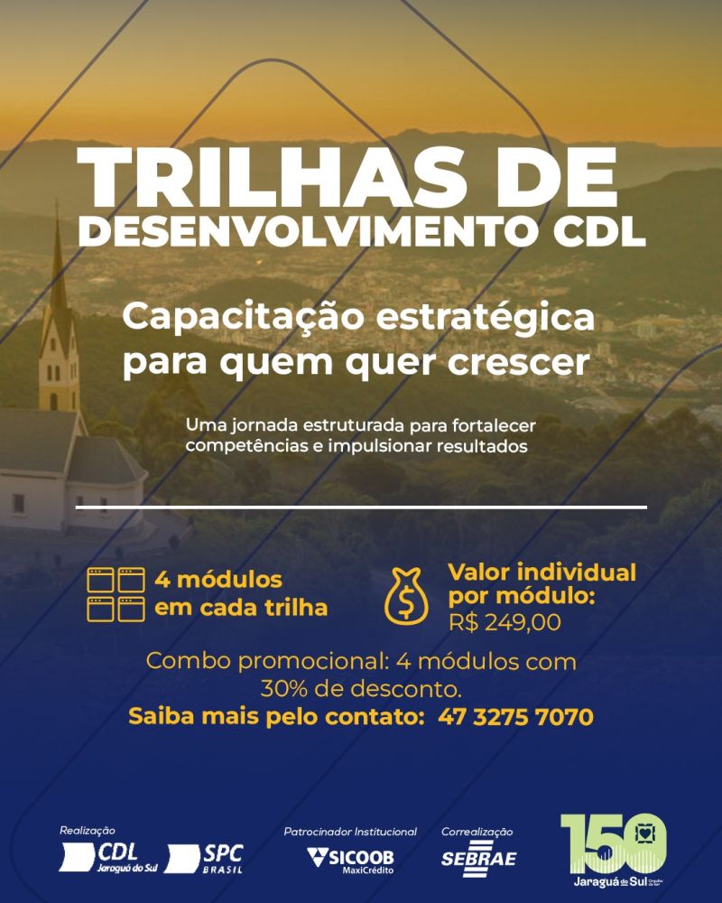 CDL Jaraguá do Sul lança Trilhas de Desenvolvimento 2026 com foco em liderança, gestão e vendas