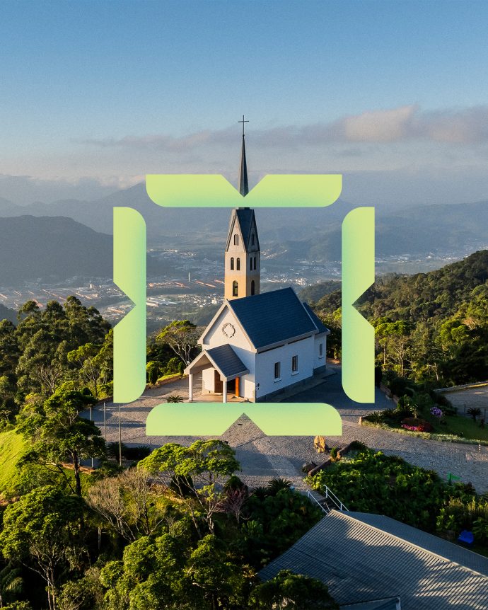 Aplicação da marca com referência visual de Jaraguá do Sul