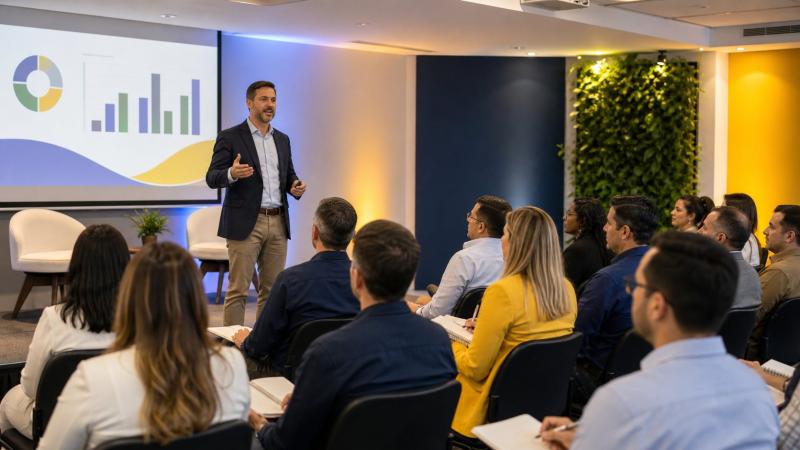 Palestrante apresenta conteúdo para lojistas e lideranças empresariais