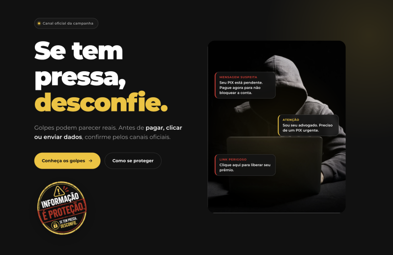 Se tem pressa, desconfie”: Jaraguá do Sul lança campanha regional na prevenção a golpes virtuais.
